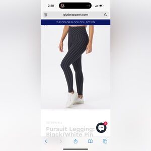 Glyder Black Leggings with Pinstripe Design